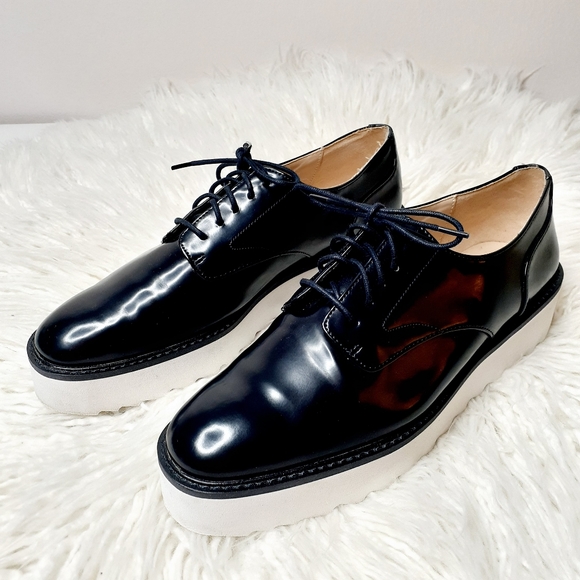 ZARA Basic Vegan Leather Platform Oxford Creepers